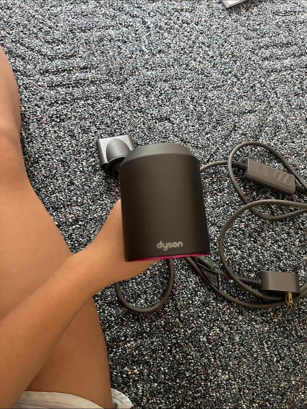 Dyson Black Hair Dryer Attachment with Pink Trim